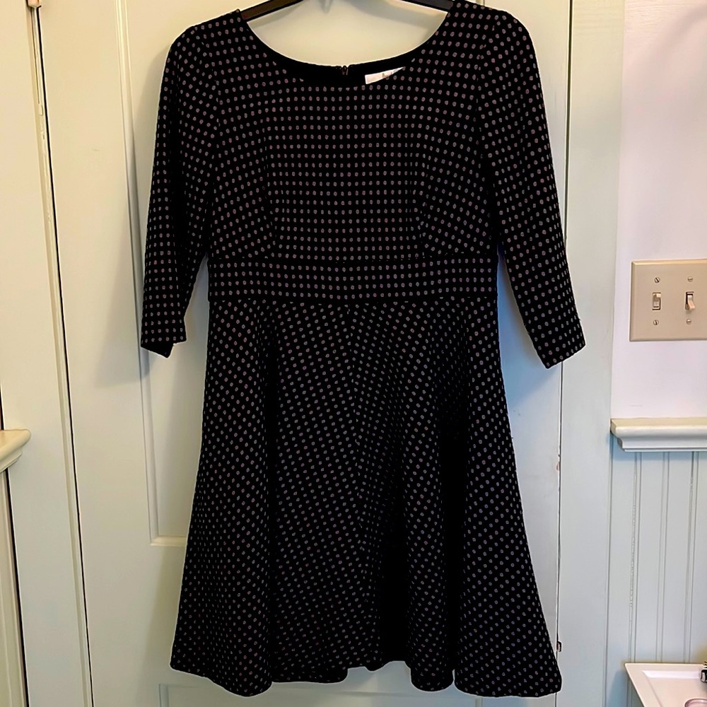 Boden Wool blend, polka dot, a- line elbow length dress